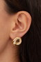 Heliophilia Silver Pendientes de Metal Dorados con Acabado de Laca